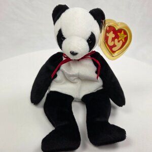 TY Beanie Baby - FORTUNE the Panda Bear (8 inch) - NWT Stuffed Animal Toy